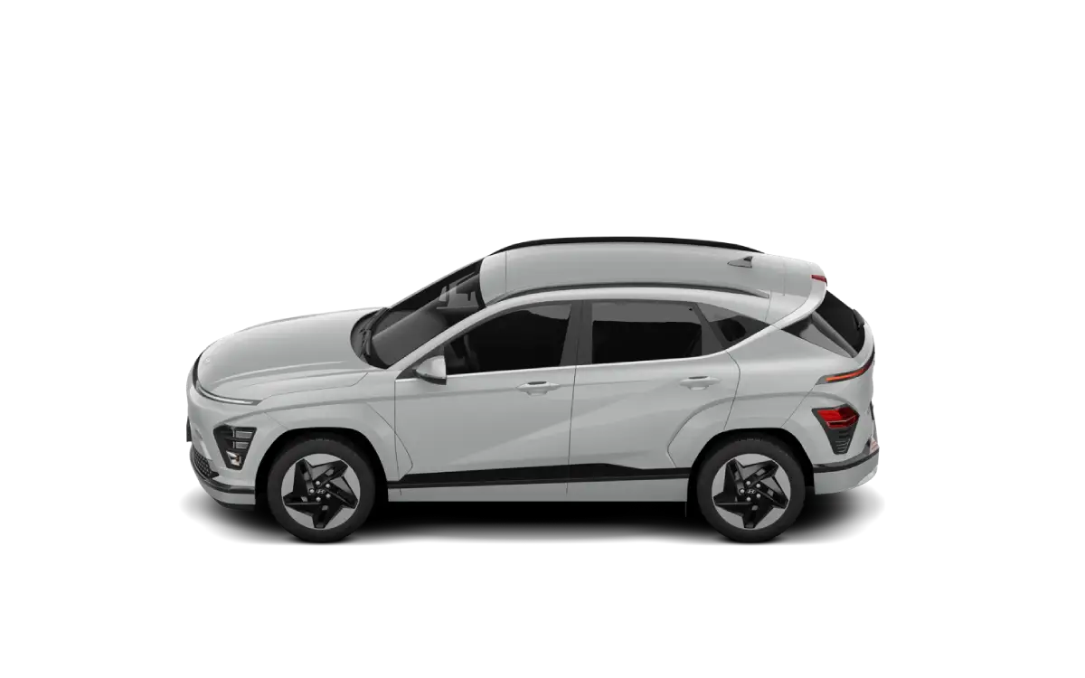 HYUNDAI Kona - 3 Hyundai KONA 1.6 T-GDI Executive w widoku z boku, biały SUV.