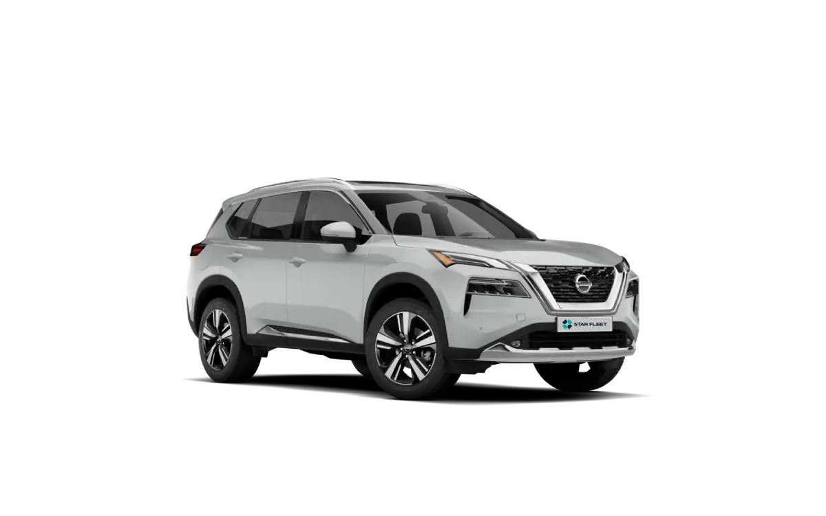 Nissan X-Trail Tekna 1.5 e-POWER e-4ORCE, biały, widok z przodu i z boku.